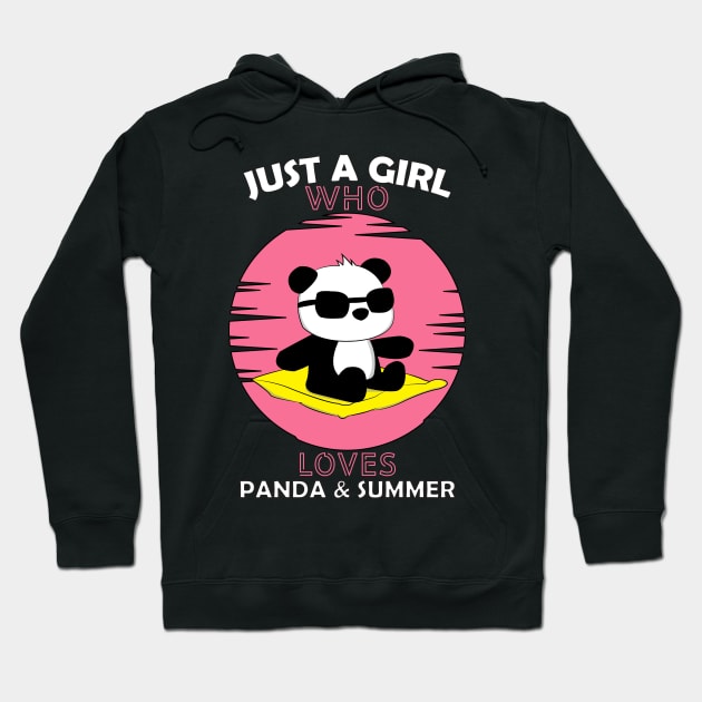 Just a Girl Who Loves panda and summer Hoodie by Boba Art Store